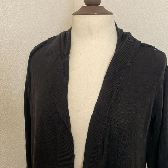 Calvin Klein Open Front hooded Cardigan | black | size M - Picture 3 of 10
